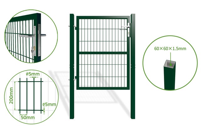 Portillon grillagé 1m Vert RAZO H.120cm