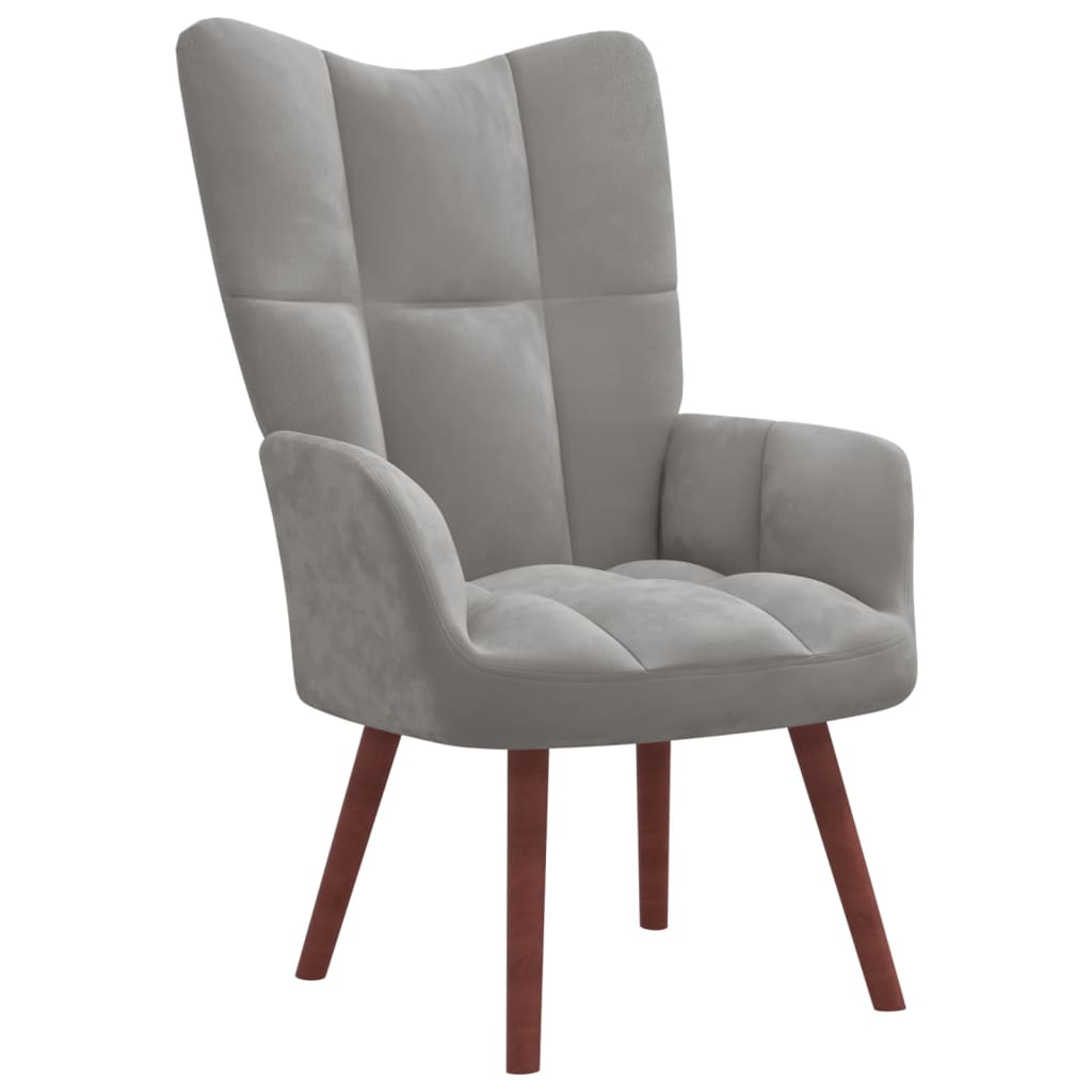Sillón de relax | silla de relax | silla de relajación de terciopelo gris claro cfw586234