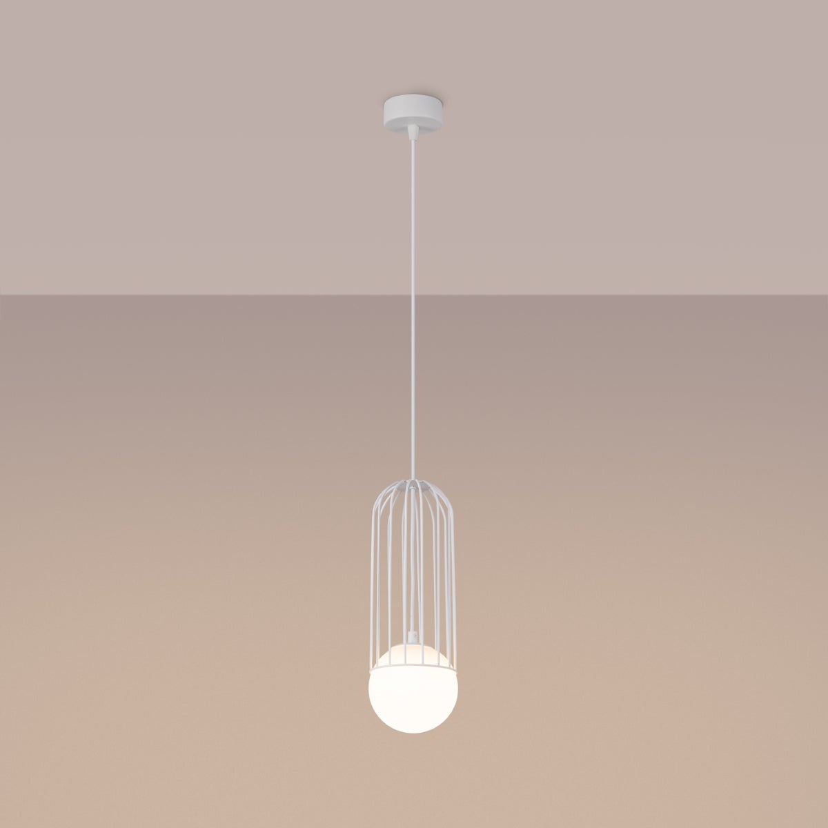 Lampa wisząca ZYNEX 1 biała LED 3000K - 12x12x115cm Sollux