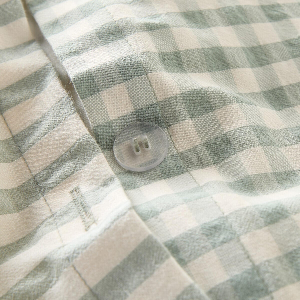 Housse de couette coton seersucker, Cottage vert - Vert sauge - 200 x 210 cm - 6
