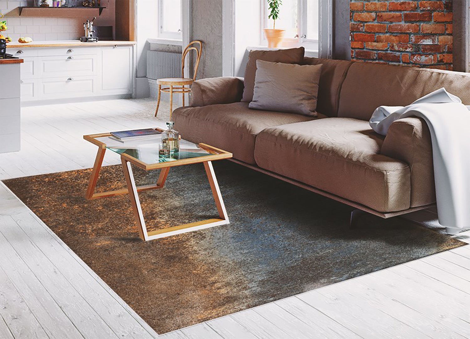 Mata winylowa do przedpokoju zardzewiała blacha, dywan PCV industrialny wewnętrzny 140x210 cm – Tulup - 4