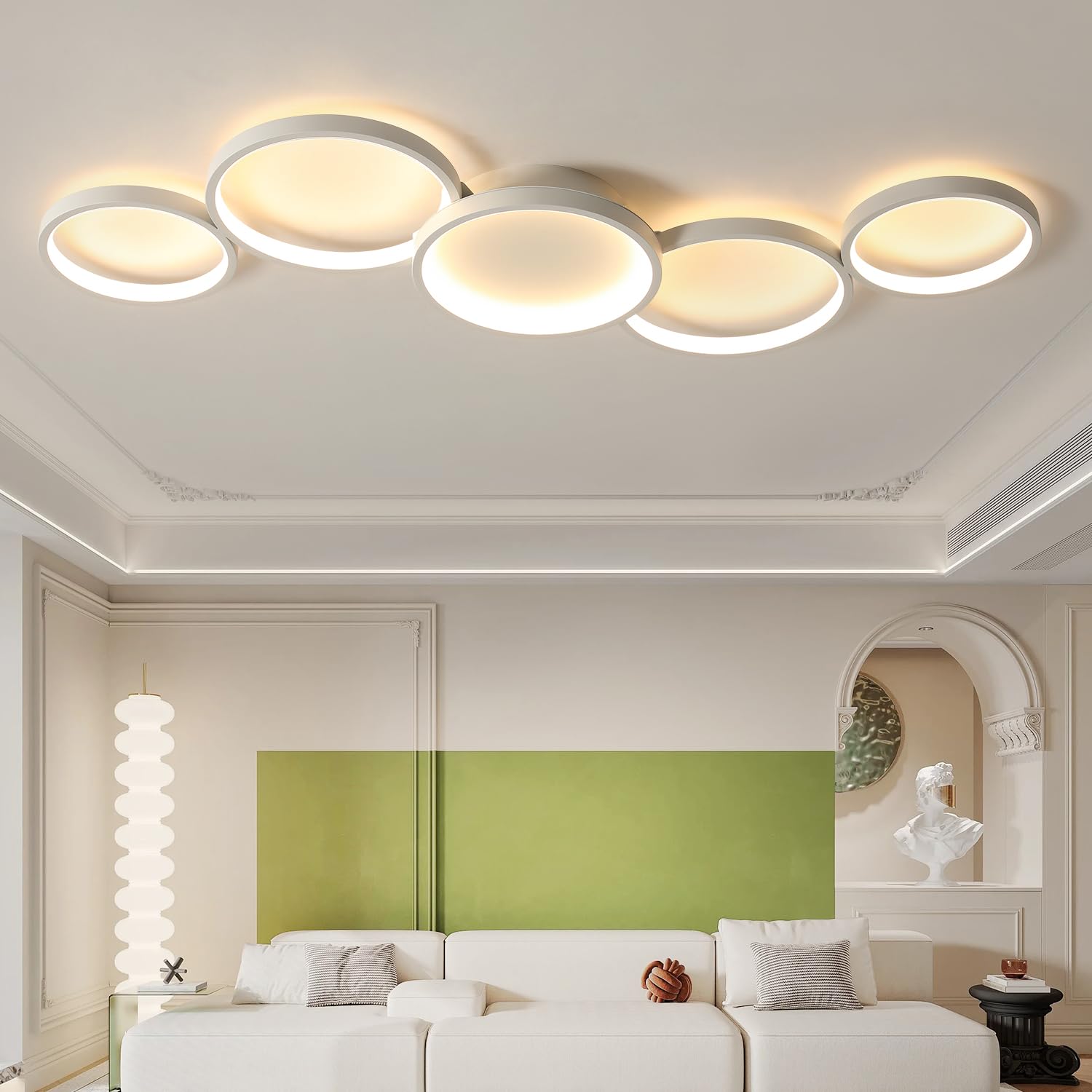 Led Lustre Suspension En Métal Lustres Modernes Lumière 6 Têtes Plafonnier Pour Salle à Manger