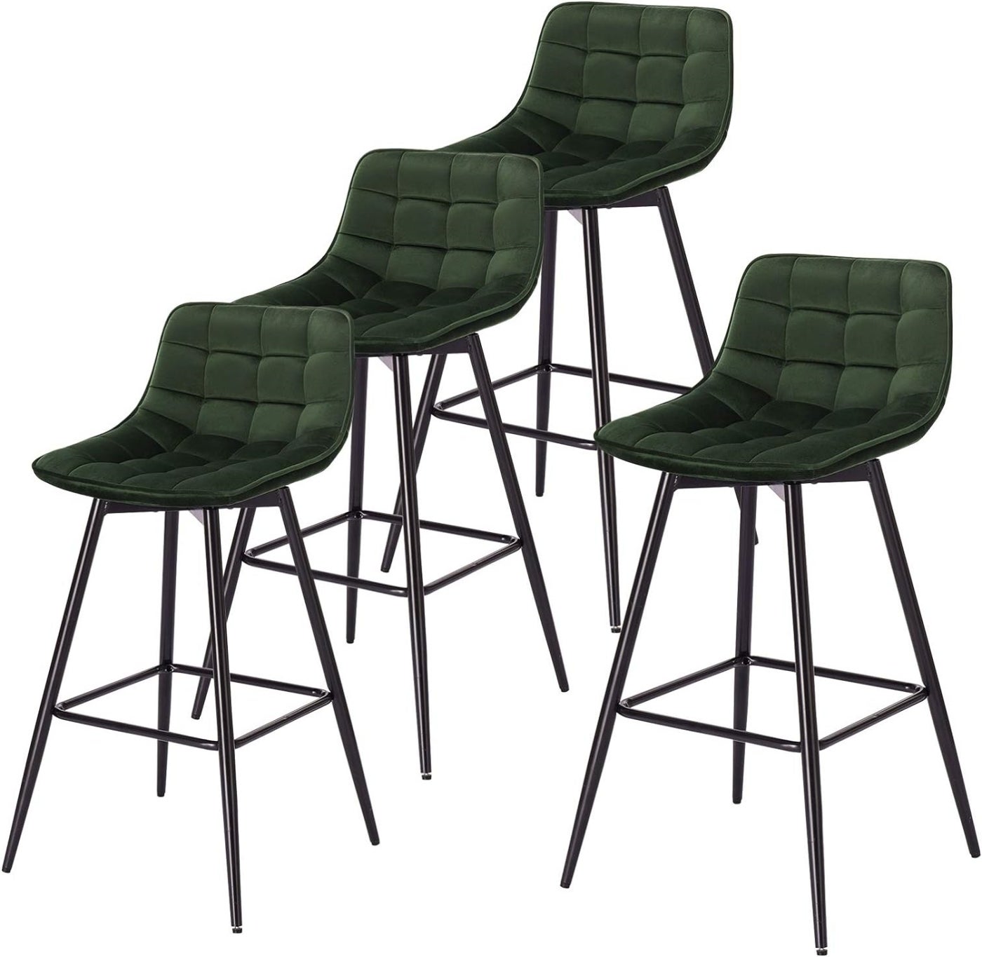 CLP Lot de 2 tabourets de Bar Aveiro avec Assise en Plastique I Chaise de comptoir réglable en Hauteur I Tabouret de comptoir avec Pied en Trompette, Couleur:Noir