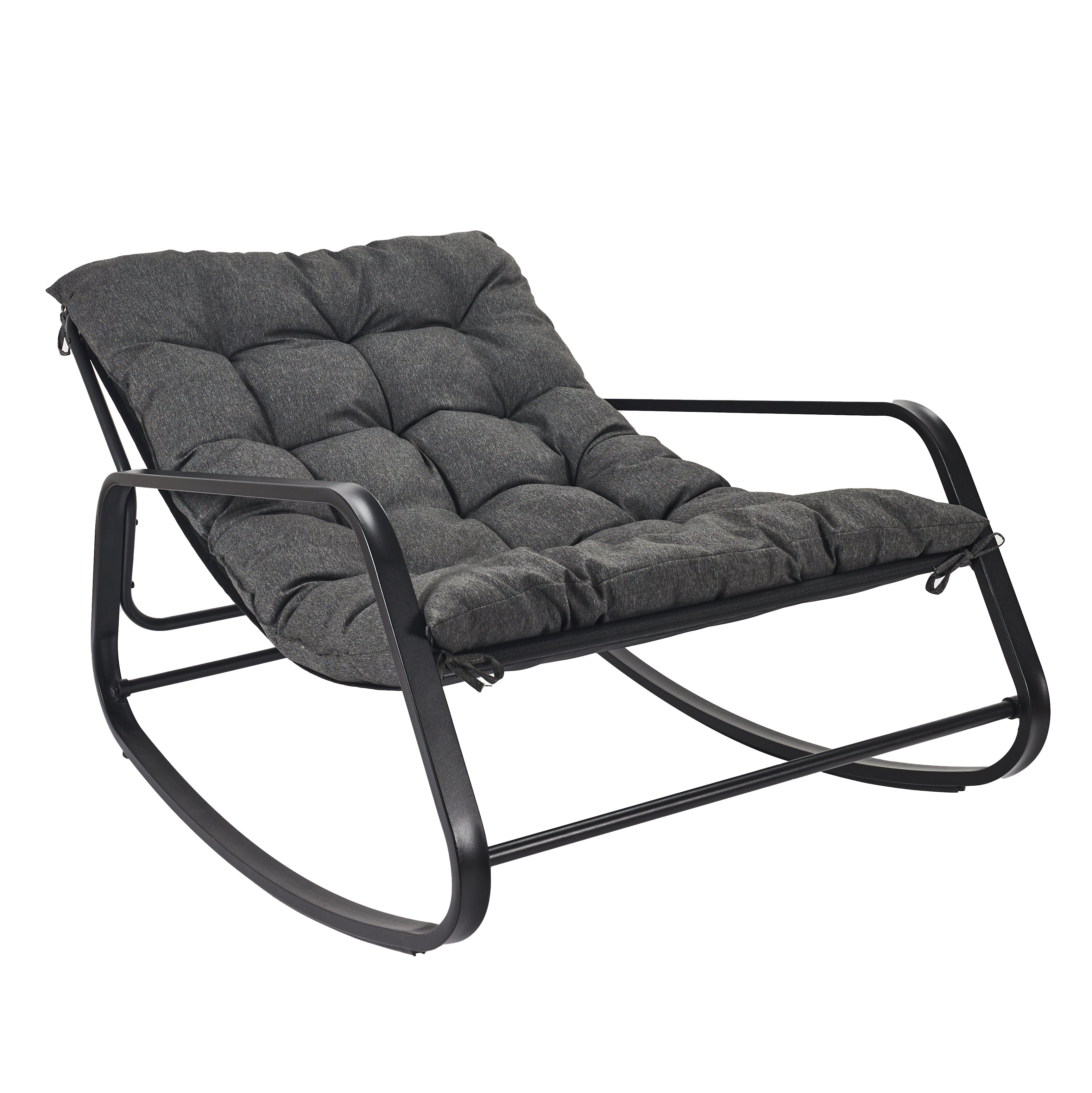Fauteuil à Bascule - Home Deco Factory - Miami - Design - Gris - 3