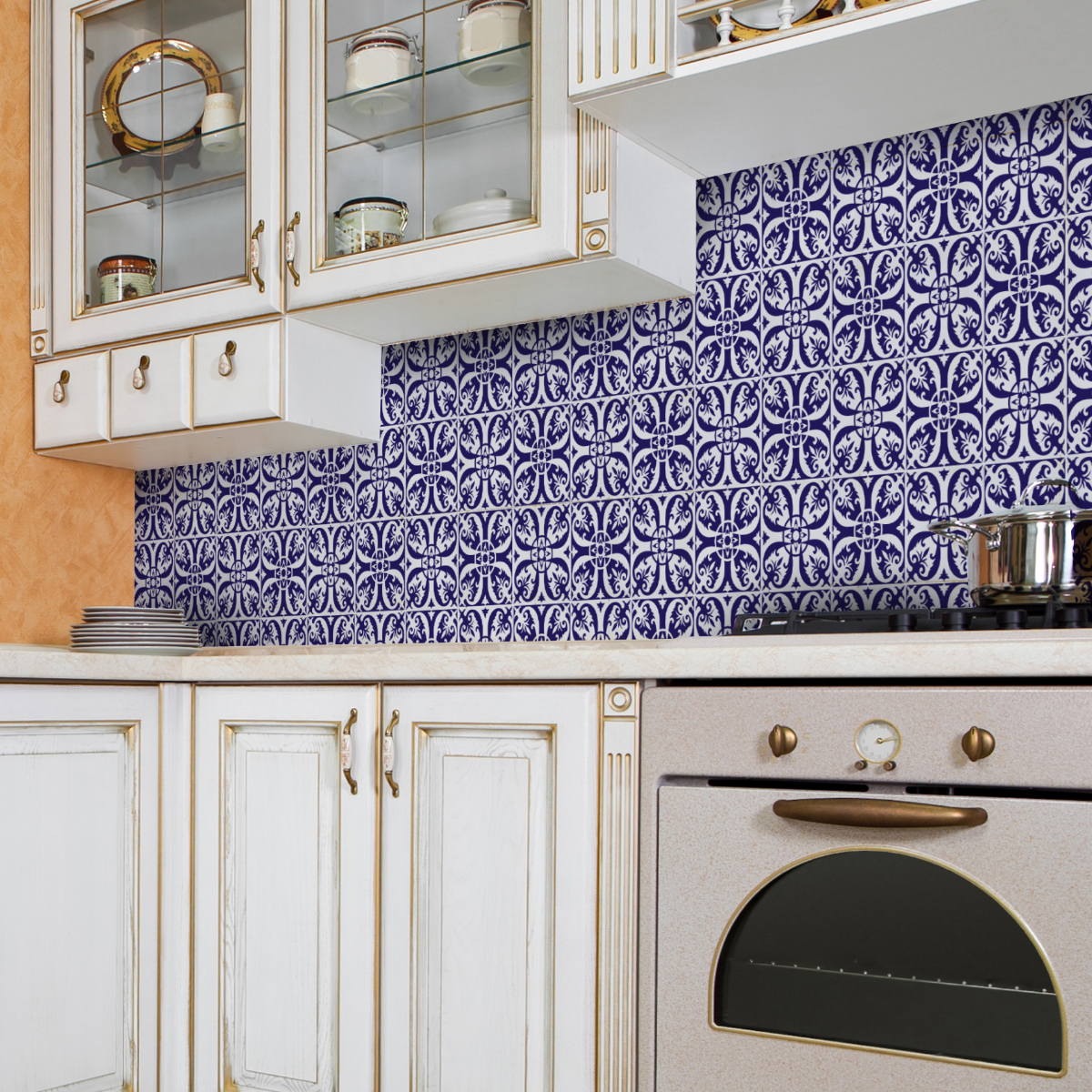 24 adesivi piastrelle di cemento azulejos Juan - Sticker adesivo - adesivi murali - 24stickers20x20cm - 4