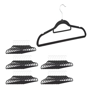 20 Grucce In Velluto Per Pantaloni Con Pinza Antiscivolo - Appendiabiti Eleganti Nero 36cm - Foto 7