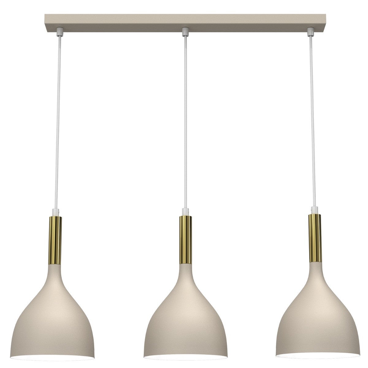 Lampa wisząca Noak beżowo-złoty połysk 3xE27x15W kuchenna wym: 110 x 72 x 17 cm metal Luminex
