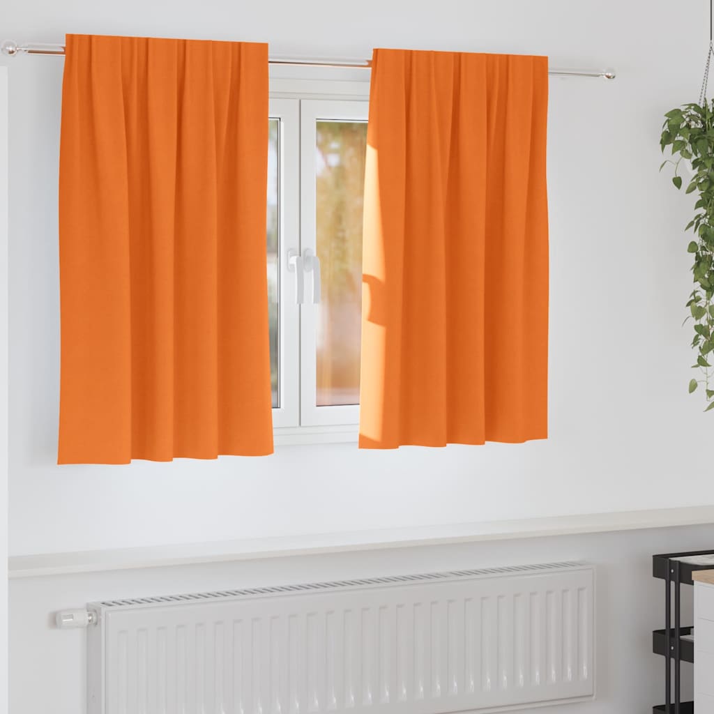Firany blackout z kółkami 2 pcs Jasnopomarańczowy 140 x 140 cm vidaXL