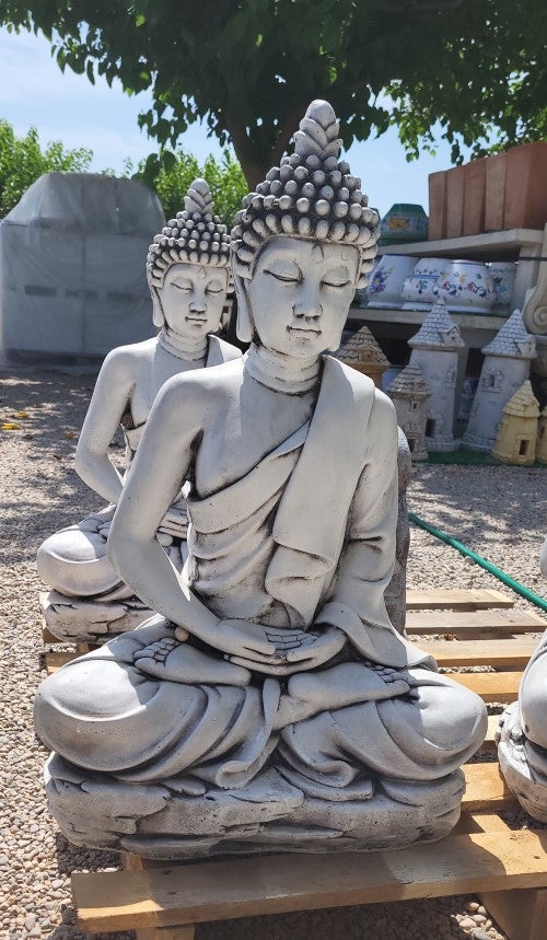 Figure de jardin en béton Bouddha Pierre d’amour 73 cm. - 5