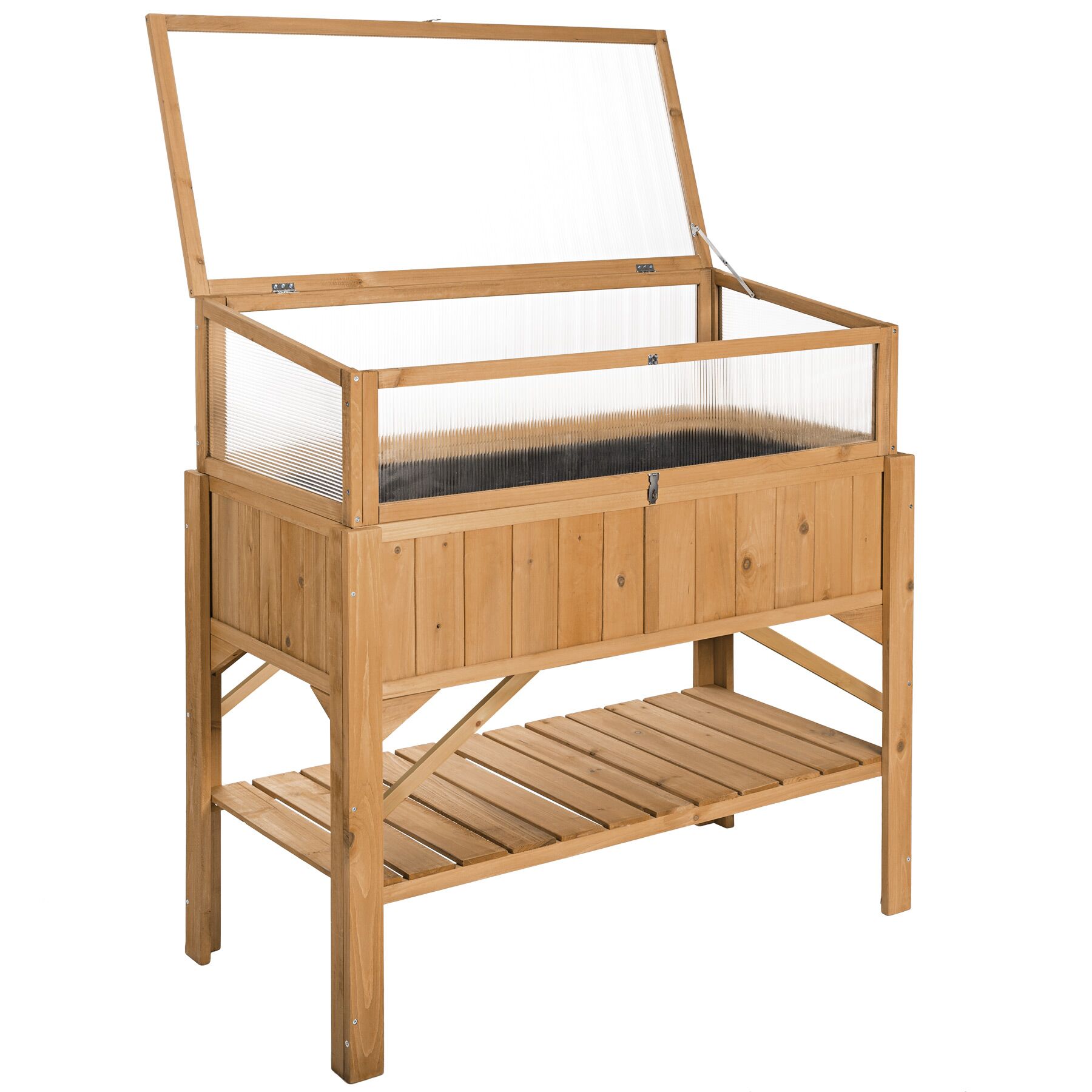 Carré Potager de jardin sur Pied Surélevé Bois de pin imprégné marron - 2