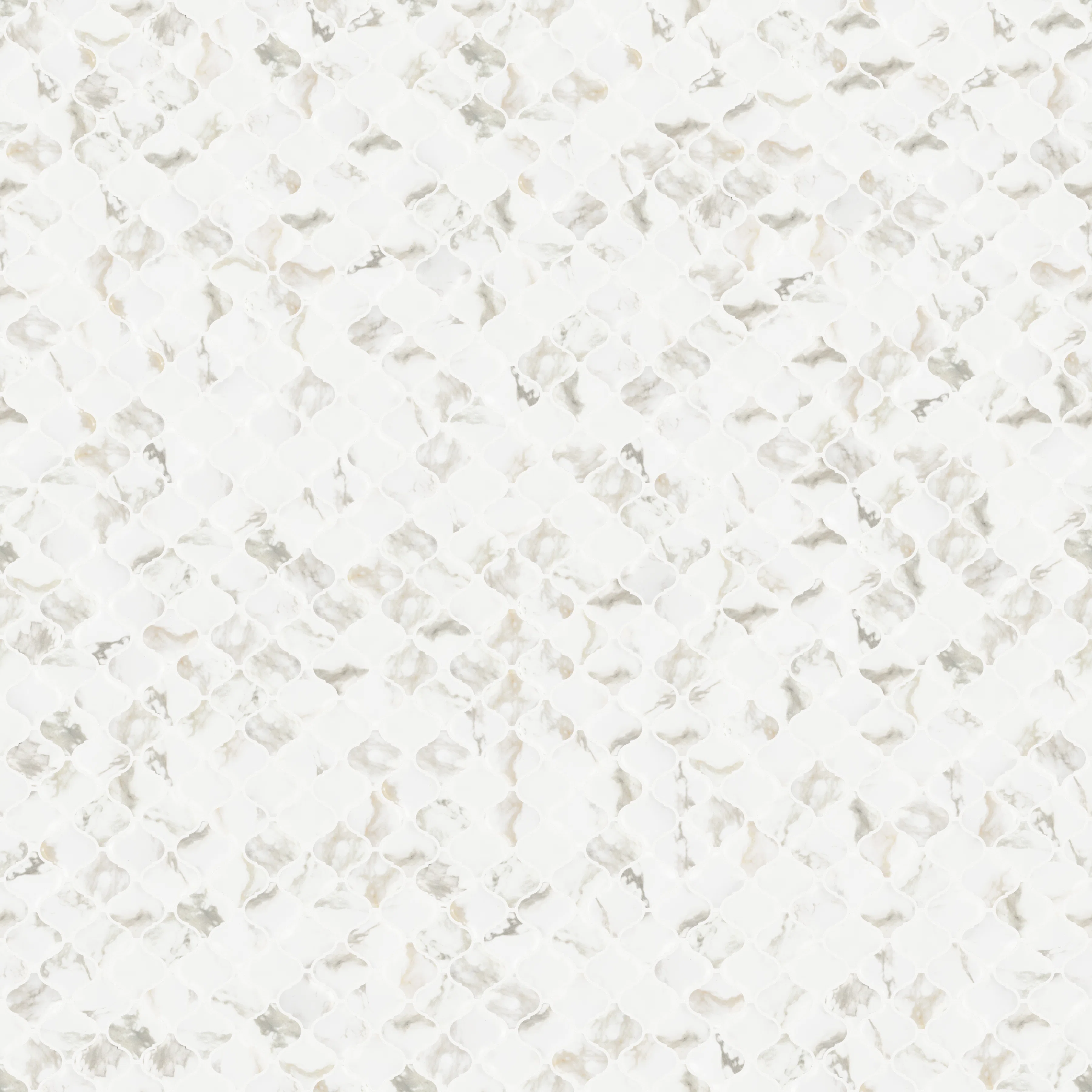 Mosaico in ceramica su rete per bagno o cucina 28.2 cm x 30 cm - Marble Arabesque - 7