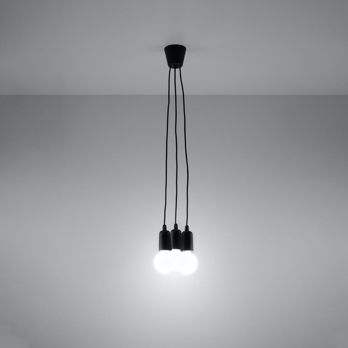 Lampa wisząca ASTIS 3 czarna LED 3000K - 15x15x90cm Sollux
