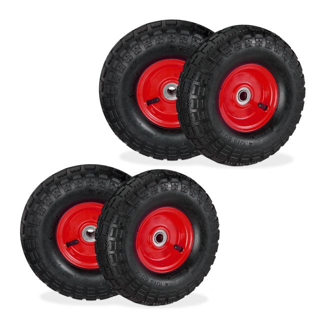 Koupit Relaxdays 2 roues pour diable 4.1/3.5-4, avec air, axe de 136 mm, jusqu'à 136 kg, jantes acier 260x85 mm, noir-rouge za dobrou cenu - doprava zdarma, skutečné recenze s fotkami Koupit Relaxdays 2 roues pour diable 4.1/3.5-4, avec air, axe de 136 mm, jusqu'à 136 kg, jantes acier 260x85 mm, noir-rouge za dobrou cenu - doprava zdarma, skutečné recenze s fotkami