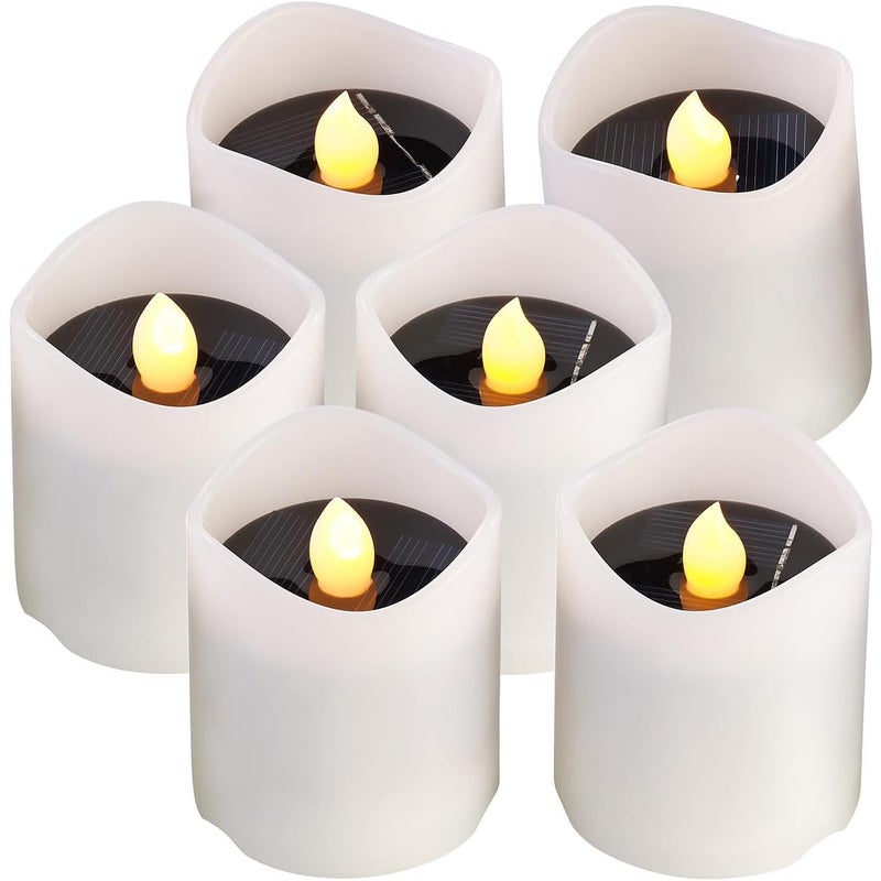 6 świec solarnych LED z efektem płomienia
