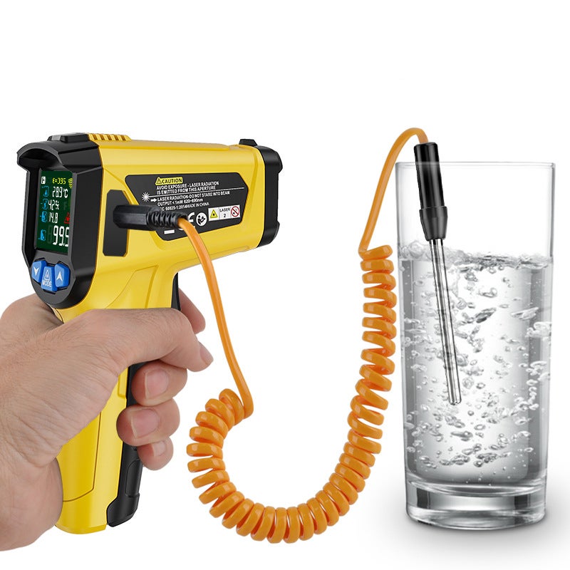 Thermomètre industriel de haute précision, thermomètre infrarouge laser, sonde de température infrarouge portable, LCD sans contact 800 ℃ - 3