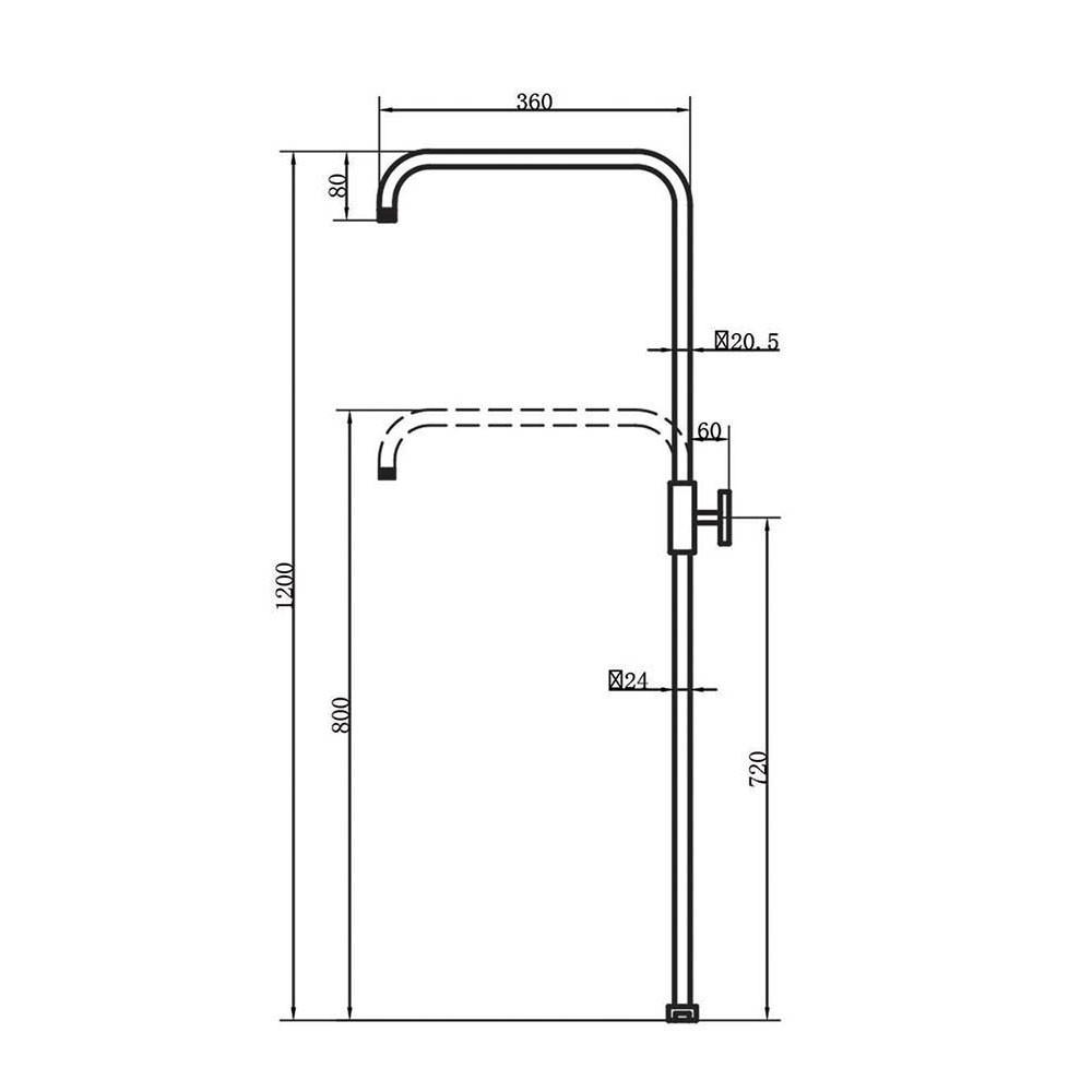 Kibath Colonne de douche thermostatique AVEC BERCEAU | Hauteur réglable 85-115 cm | Laiton massif, finition chromée polie | Design carré avec pomme de - 4