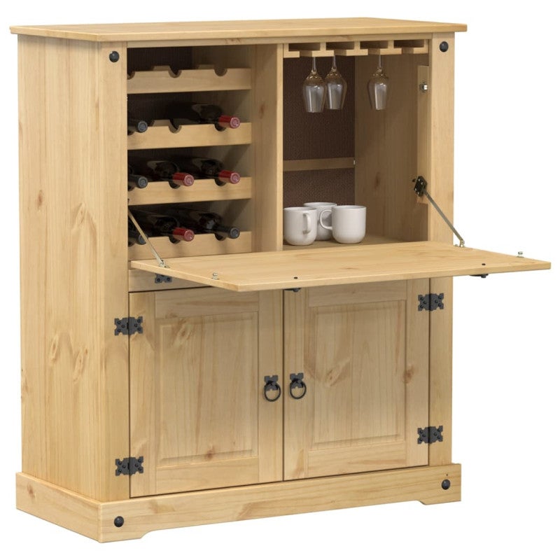 Botellero corona madera maciza de pino 97x45x114 cm vidaxl