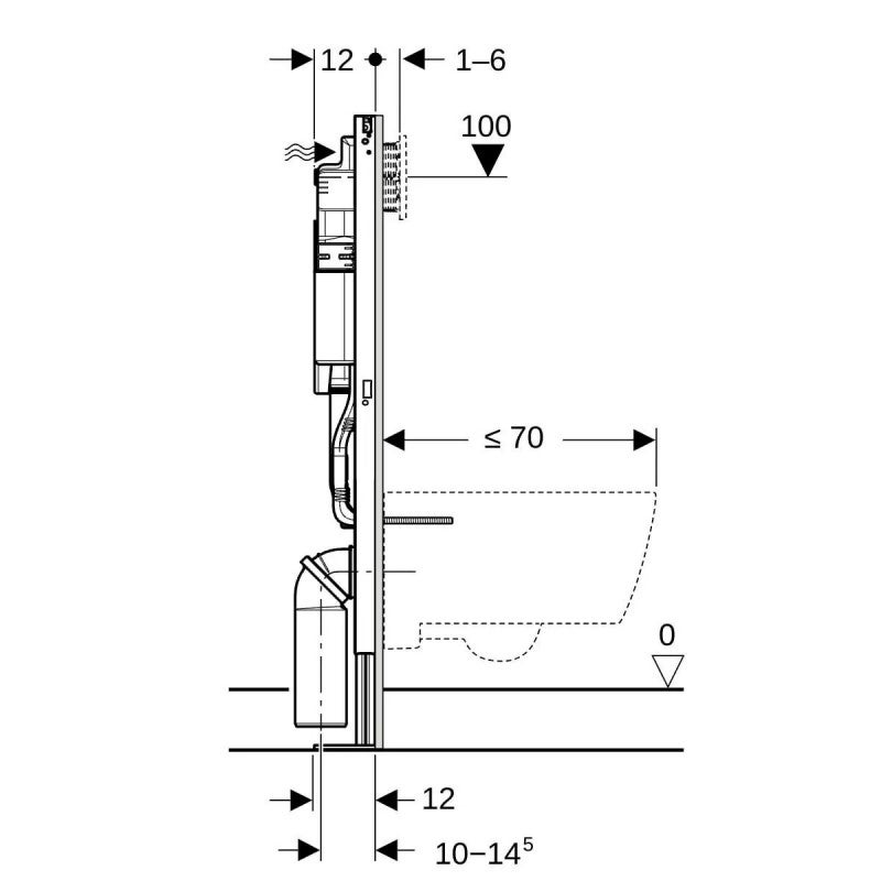 Bâti-Support Autoportant WC Suspendu GEBERIT Duofix 112cm - 111.333.00.6 - 4