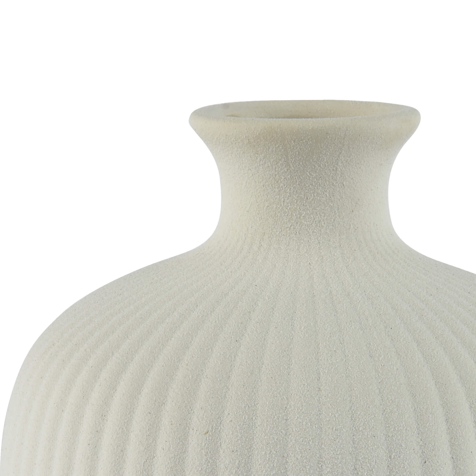 Rebecca Mobili Vaso Decorativo Tamanu 25x16x16 Gres Bianco - 4