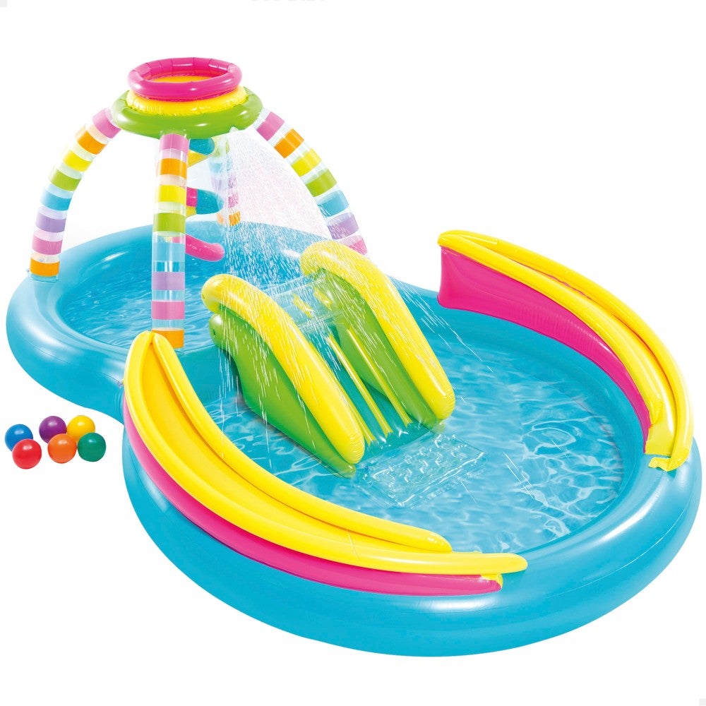 Centro de juegos hinchable agua en multicolor c/tobogán