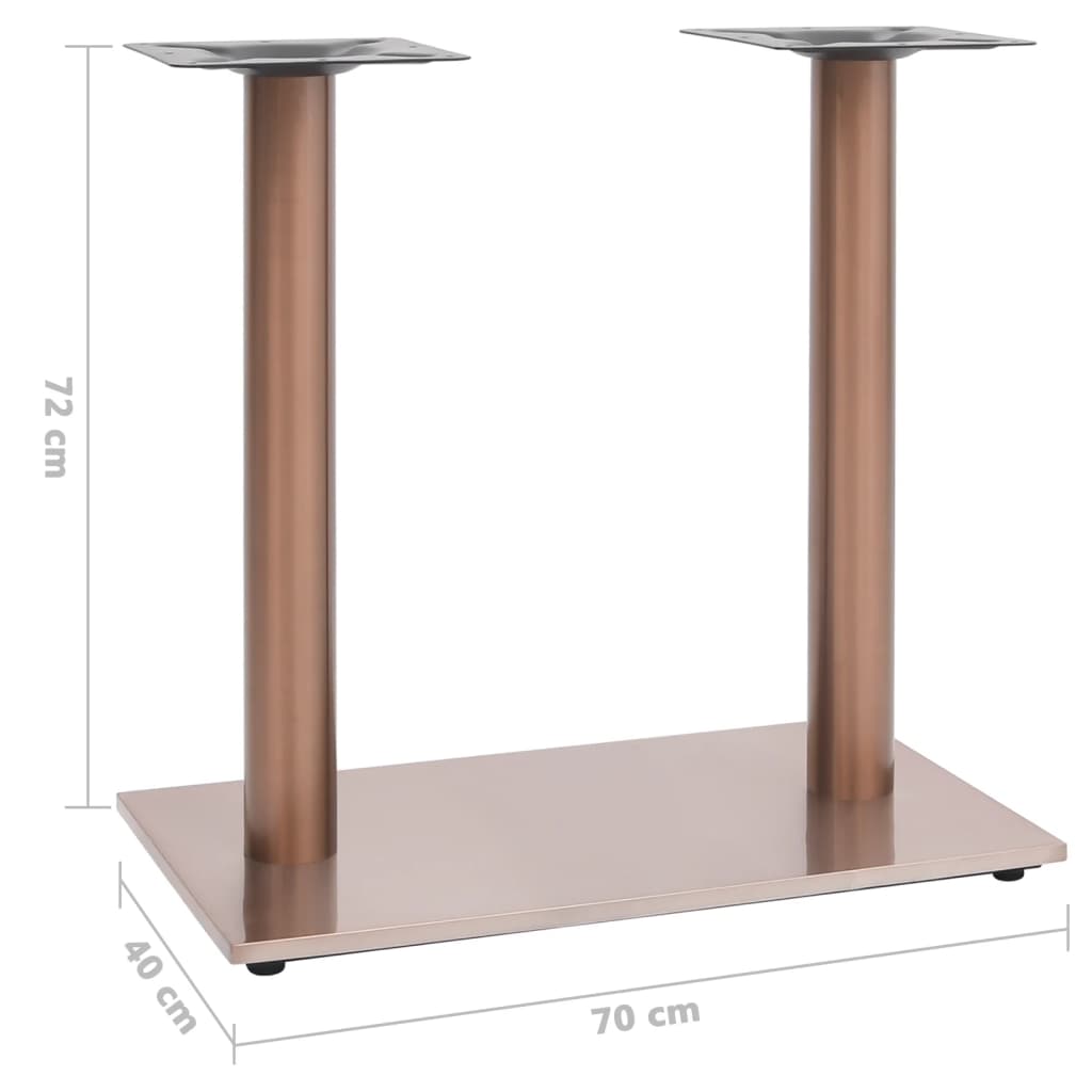 Perna de mesa bistrô em aço inoxidável latão 70x40x72 cm - COMFORTXL - 6