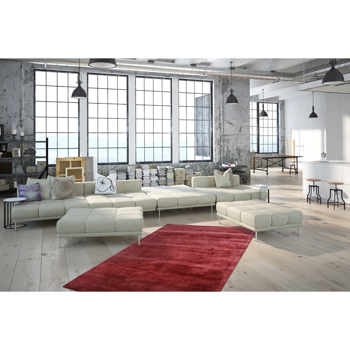 Tapis de salon moderne tissé main LUXOR 200x290 cm - 2