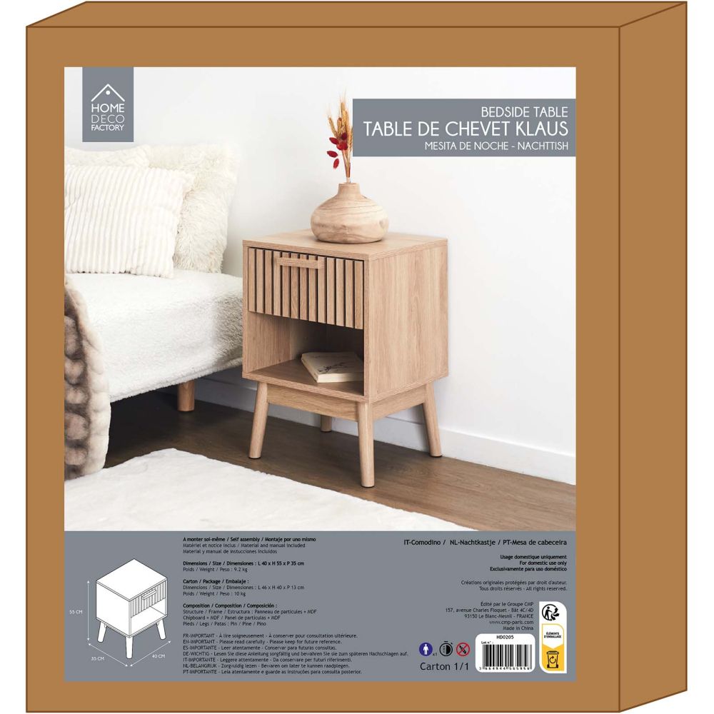 Table De Chevet - Home Deco Factory - Klaus - Ultra-design - Marron - 6