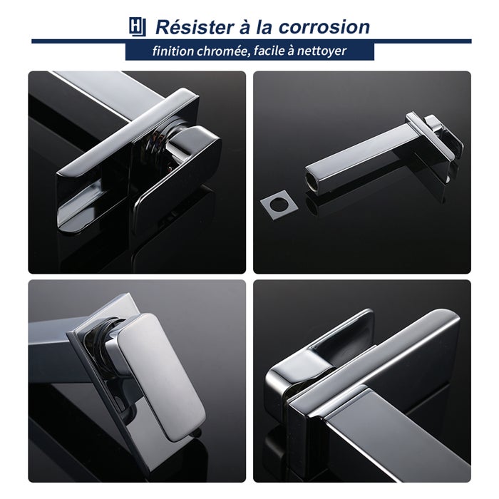 Robinet Salle de Bain Cascade Haut Mitigeur pour Vasque Chromé Robinet Design Moderne Corps en Acier Inox - 3