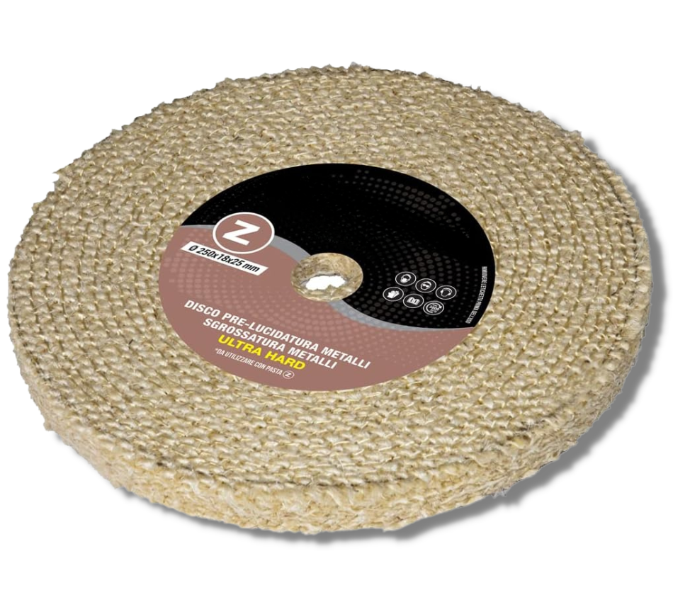 Lux Metal Schijf Z diameter 250 mm pre-polijstmiddel metaal ultra hard sisal reiniging messing roestvrij staal aluminium reiniging schuurpasta