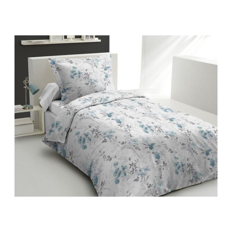 Home Linge Passion HP04960 - Copripiumino 240x260 Cm Con 2 Federe 63x63 Cm, Cotone 57 Fili/cm², Bianco E Marrone