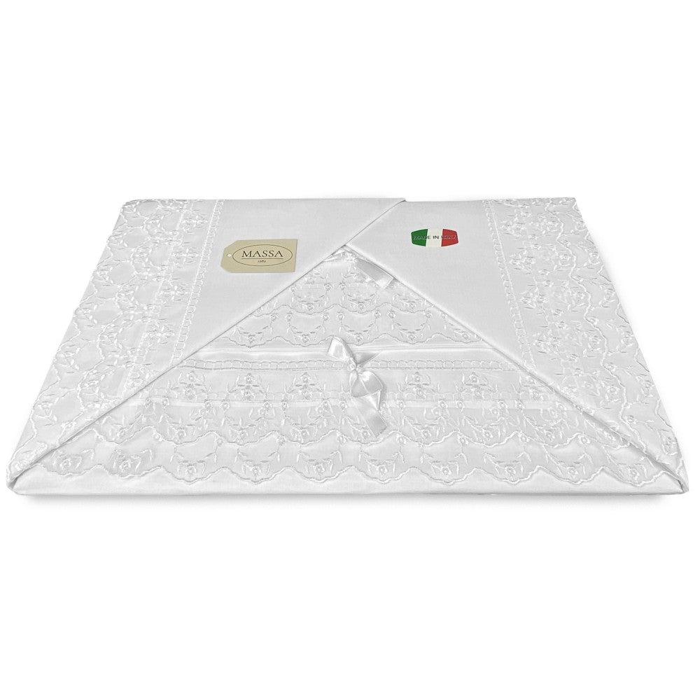 Lot De Draps Avec Dentelle Organza - Idée Mariage - Taille Double - Blanc