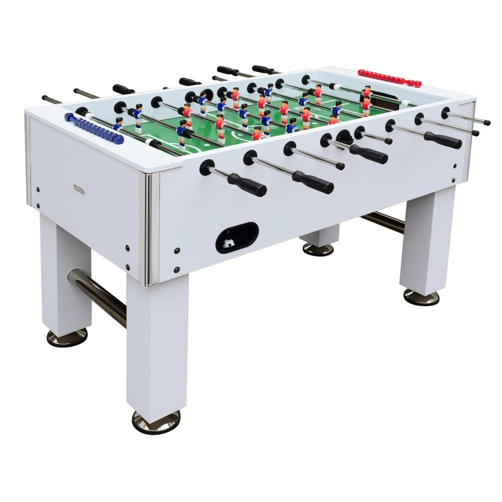 Futbolín semi profesional salón blanco devessport con jugadores clásicos (piernas juntas) 140x74x88cm