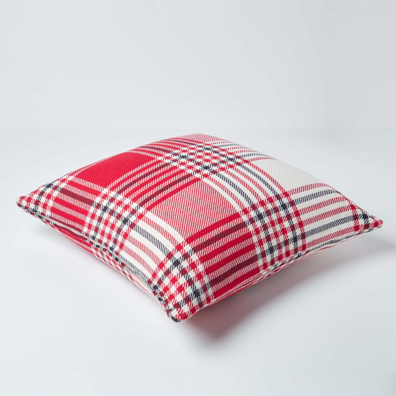 Homescapes Housse de coussin Tartan à carreaux Rouge, 45 x 45 cm - 3