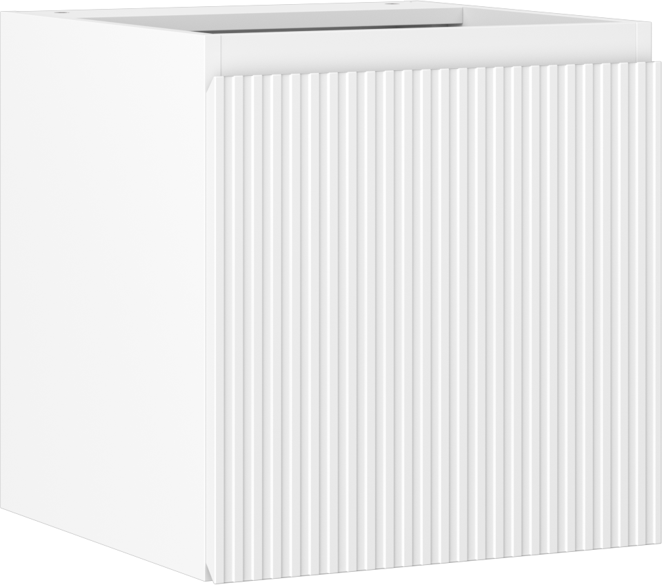 Mexen Rivel szafka łazienkowa podumywalkowa 45 cm, 1 drzwi, ryflowana, biała mat - 91A21-04547-1-BF01