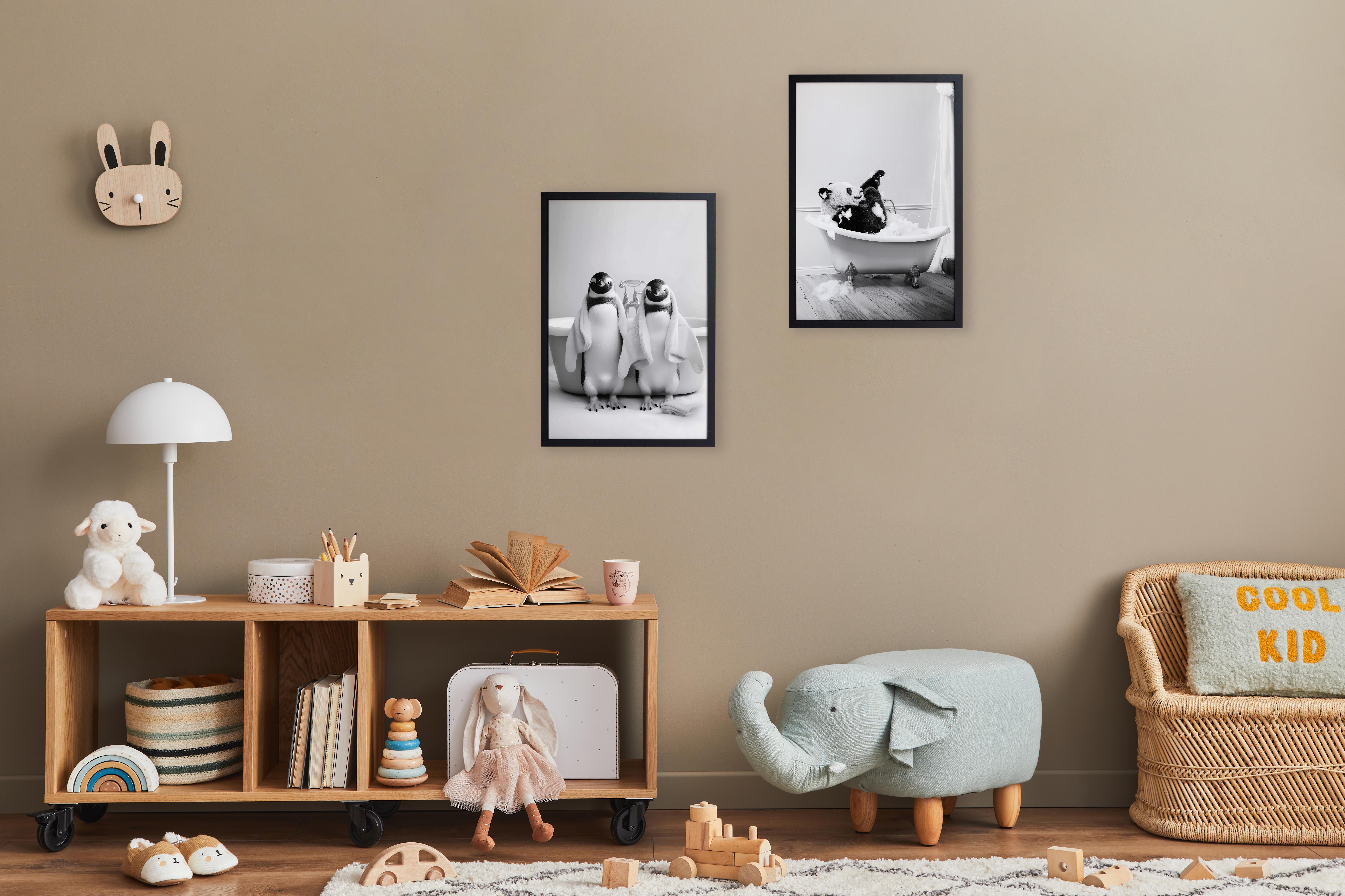 Cadre avec cadre noir 40x30 Bain de Pingouins - 2
