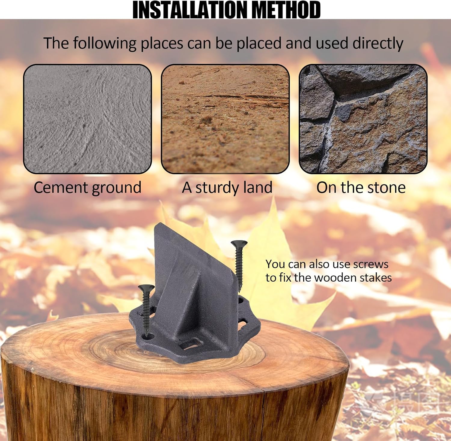 Support de fendage de bois de chauffage, outil de coin de fendage de bois de chauffage, fonte robuste, bonne portabilité - 4