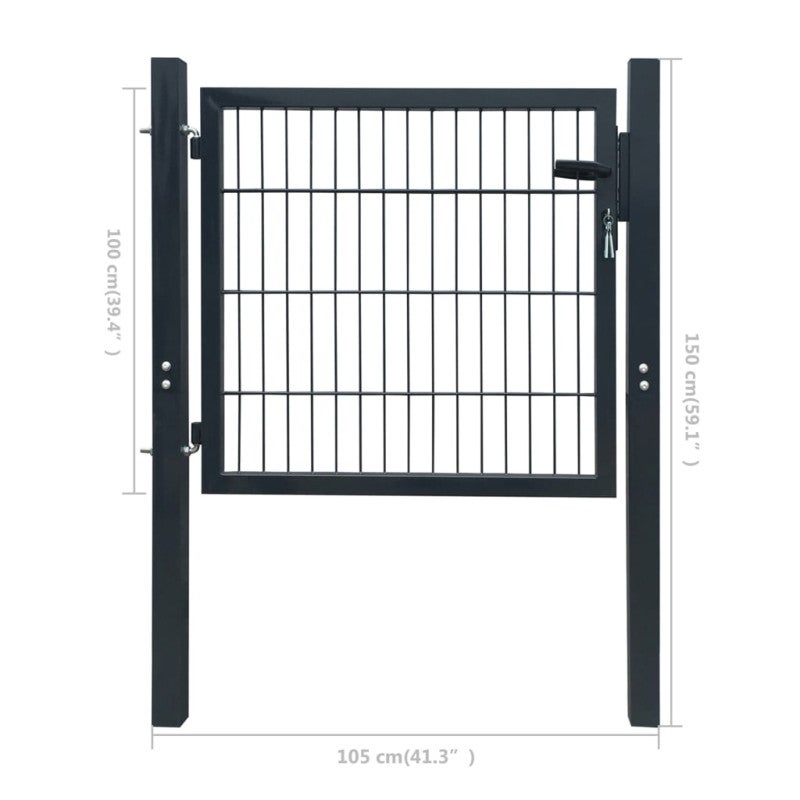Portillon Acier Anthracite 105x150 cm - 6