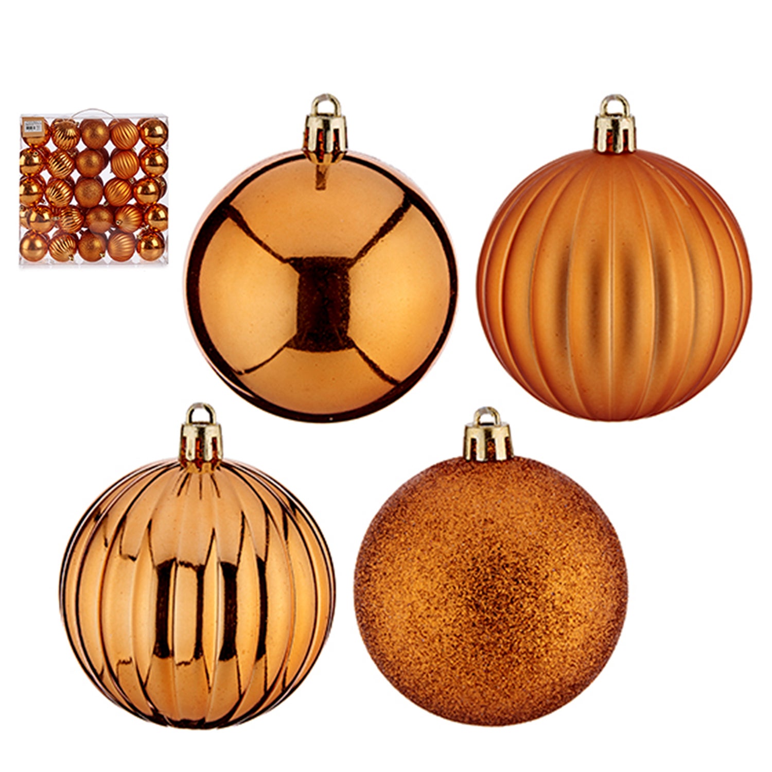 TOPBATHY Lot de 50 boules décoratives pour sapin de Noël de 3,8 cm