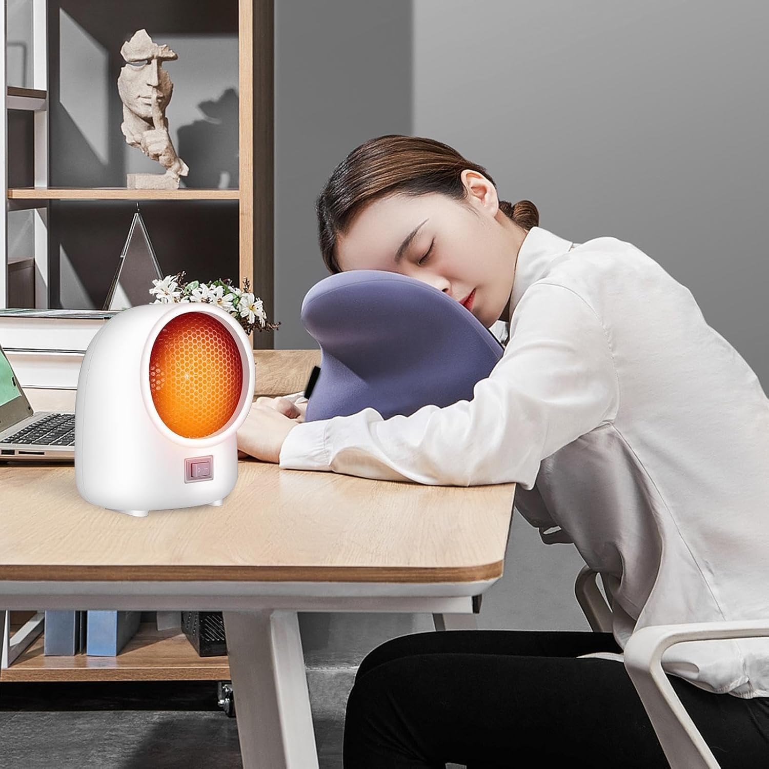 Termoventilatore Da Scrivania Con Riscaldamento Rapido, Timer E Telecomando - Riscaldatore Ceramico Portatile Per Ufficio, Camera, Campeggio E Auto