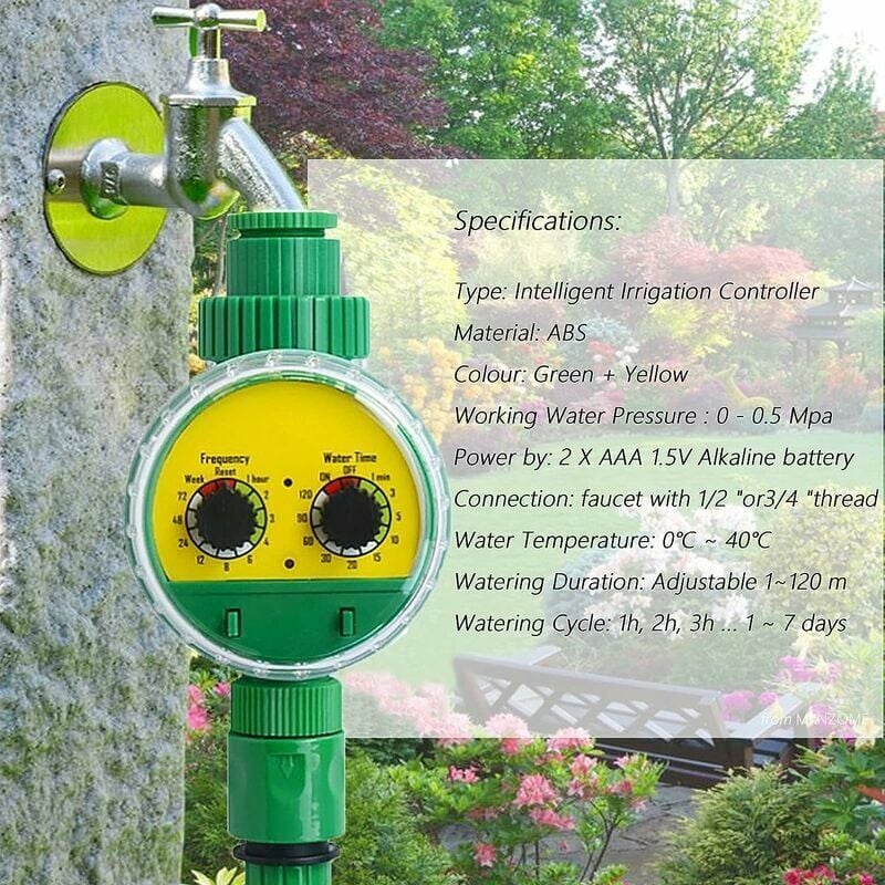 Programmateur d'Arrosage-Automatique Numérique Multifonctionnel Minuterie avec Contrôleur d'Arrosage Numérique d'Affichage pour Le Jardin Pelouse - 2