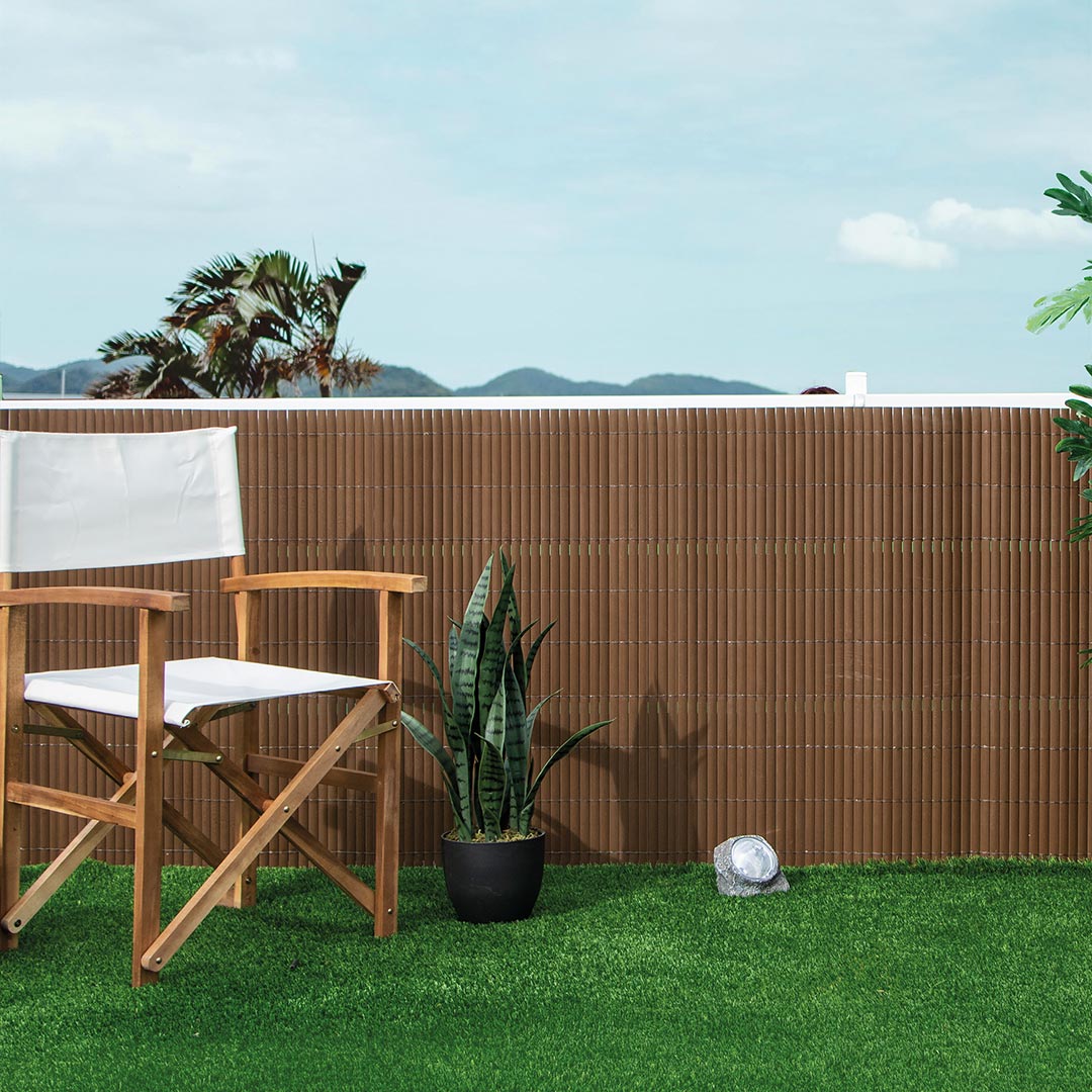 Cañizo pvc lite doble cara 16 mm marrón | Leroy Merlin