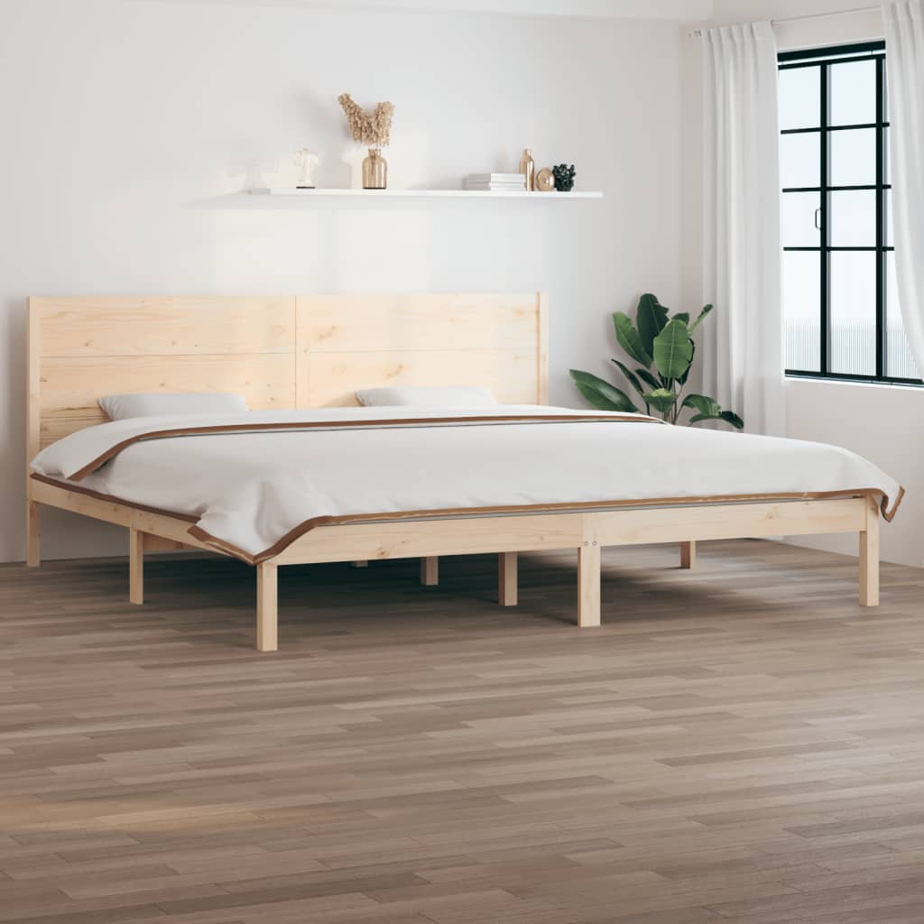 Łóżko Drewniane Brązowe Rama Łóżka Stelaż Do Pokoju Sypialni 200x200 cm