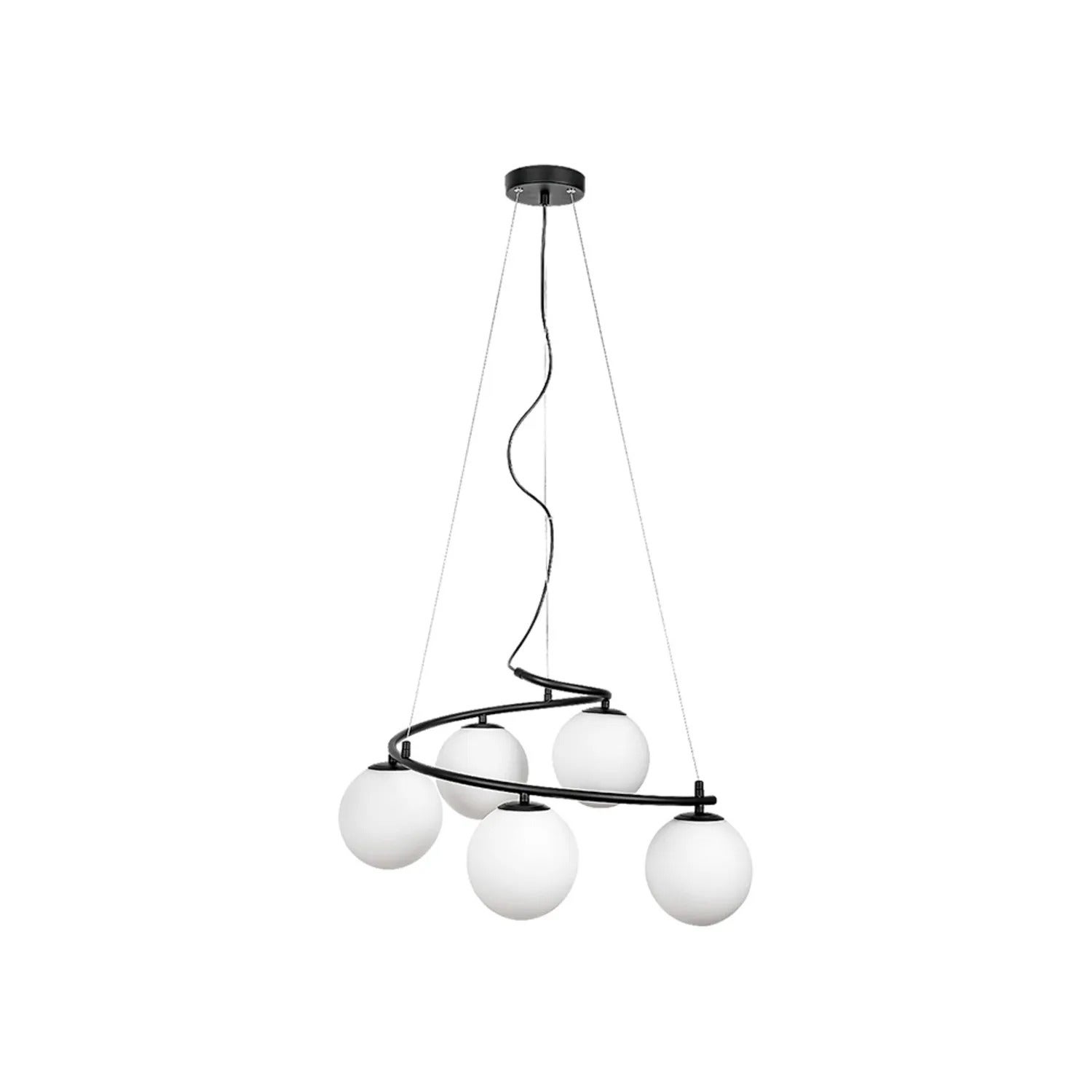 Lampa wisząca Aslan czarny matowa-biała 5 x E14 x 15W wym:120x56x56cm Rabalux