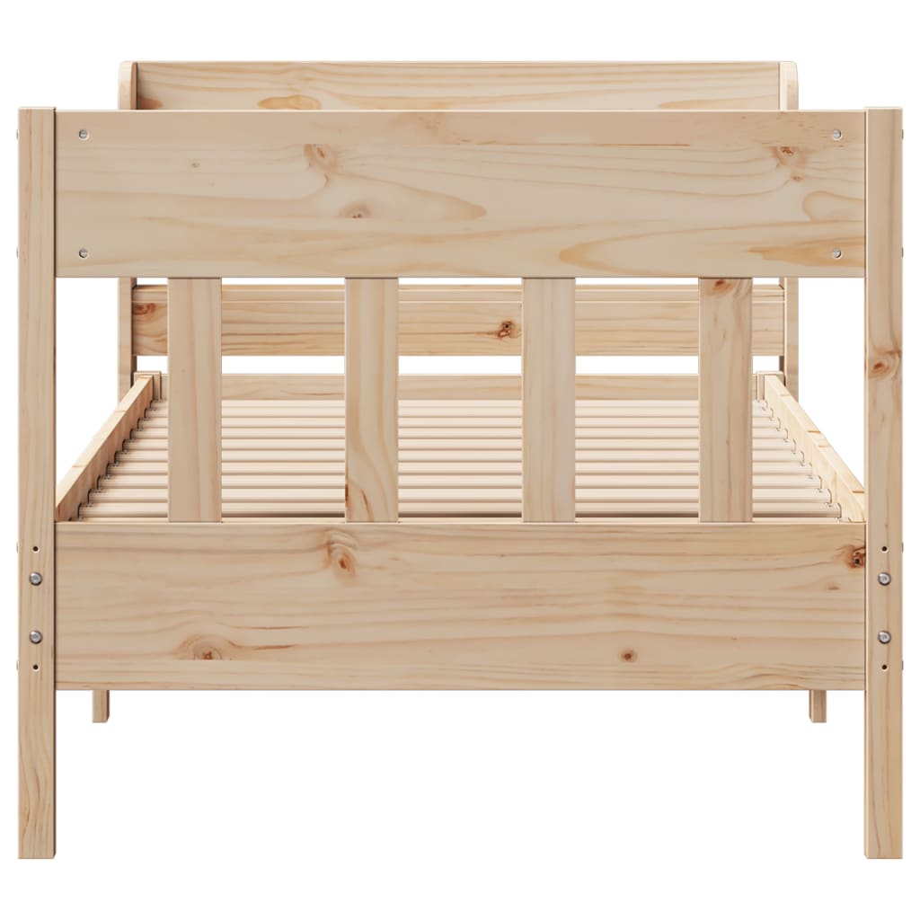Cadre de lit sans matelas 75x190 cm bois de pin massif - COMFORTXL - 4