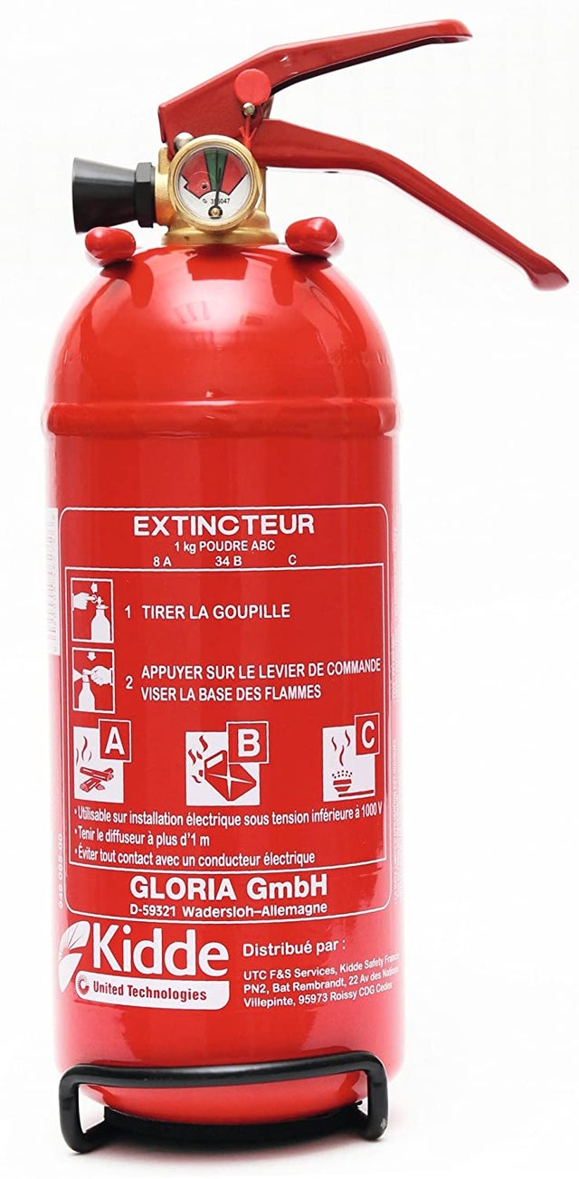 Extincteur a Poudre Polyvalente ABC 1 Kg, Rouge