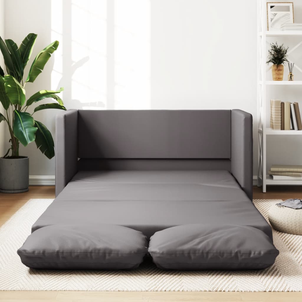 Maison exclusive - sofá cama de suelo 2 en 1 cuero sintético gris 112x174x55 cm