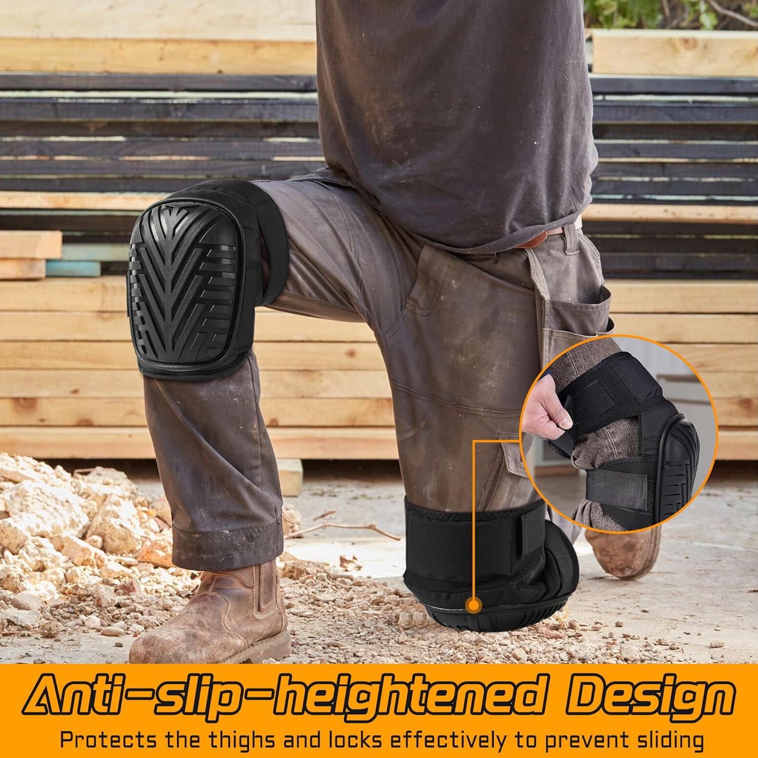 Joelheiras de trabalho - Joelheiras profissionais com maior conforto - Joelheiras para trabalhadores do trabalho, jardinagem e construção civil - 2