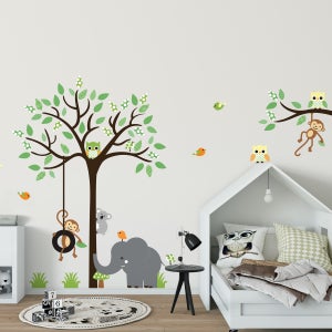 Stickers Muraux Animaux Jungle Avec Musique - Déco Enfant Pour Chambre Et Nursery