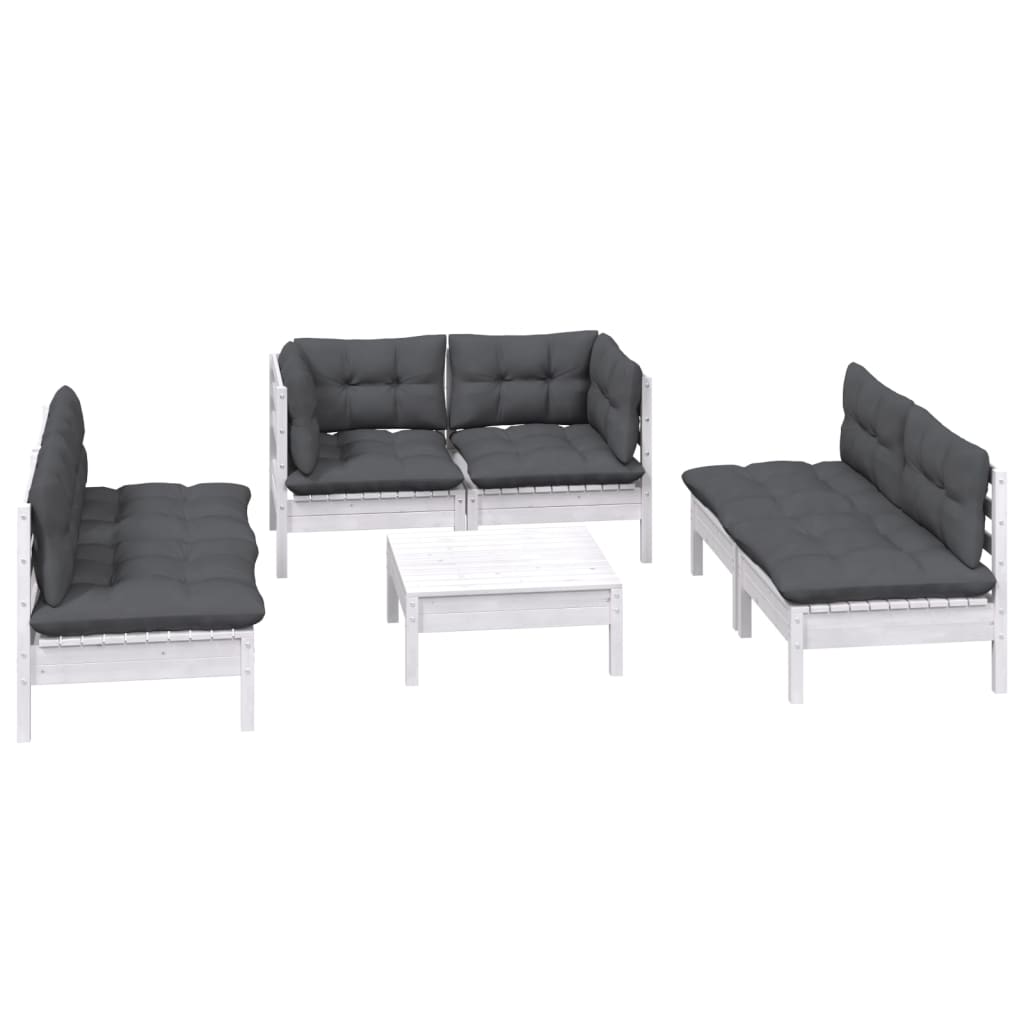 Maison Exclusive - Set Salotto da Giardino 7pz con Cuscini Legno Massello di Pino - 3