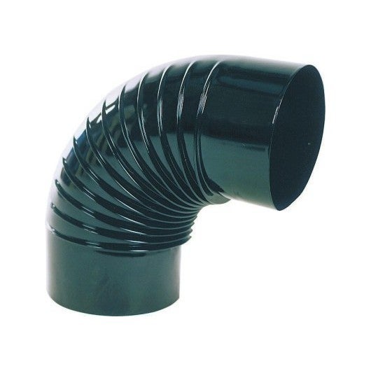 Exojo Negro Codo Estufa Leña Vitrificado Brillo Ø150 Mm 90º - Imagen 3